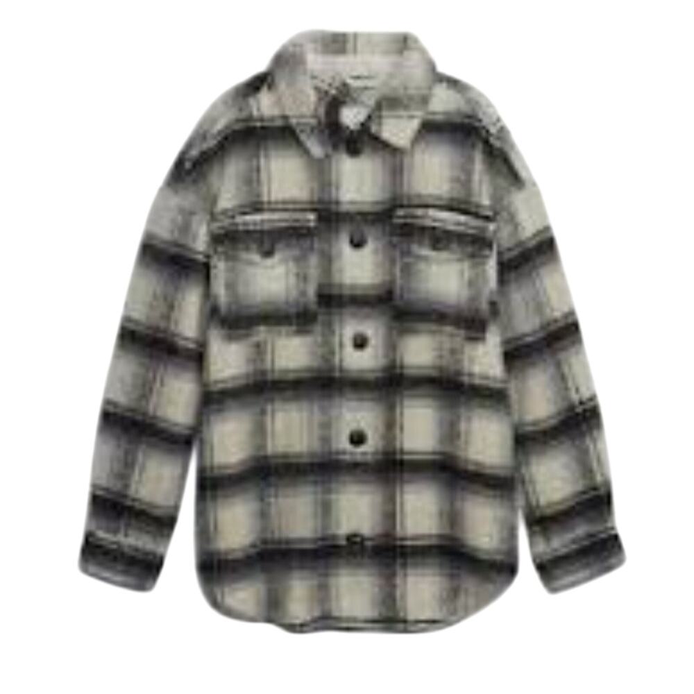 M New Gap Plaid Fleece Shirt Jacket